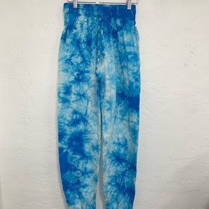 Frankie’s Bikinis Blue/White Tie dye Sweatpants